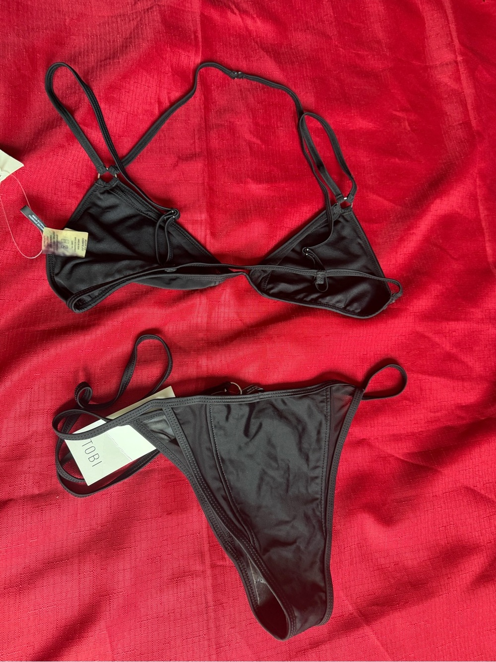 TOBI Black String Bikini Set - Picture 2 of 3